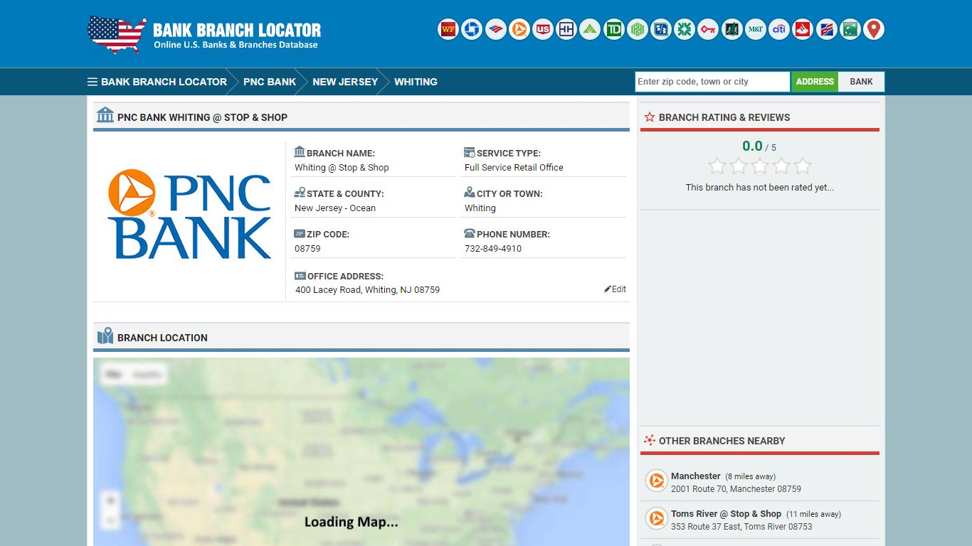 PNC Bank Whiting @ Stop & Shop Branch - Whiting, NJ